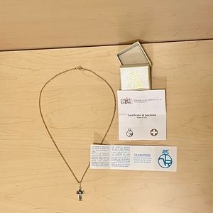 Original Murano Glass sterling silver/24k gold plated necklace with cross